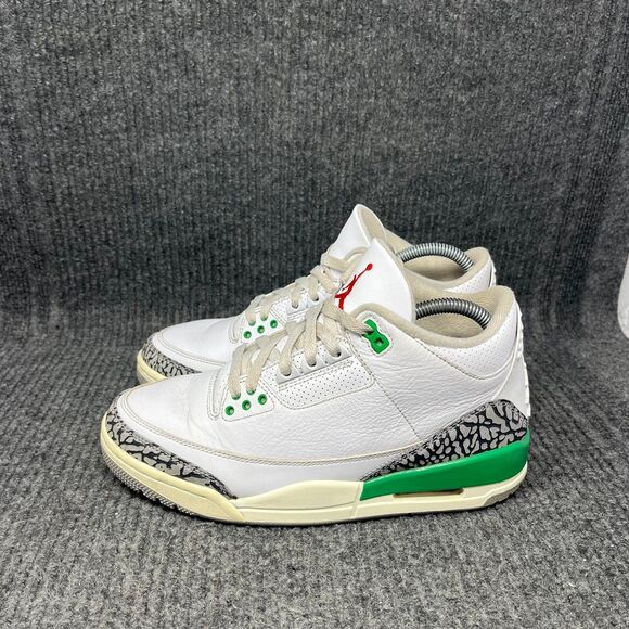 Nike Air Jordan 3 Retro Lucky Green White Shoes Women’s Size 8.5 CK9246-136 - Picture 3 of 8